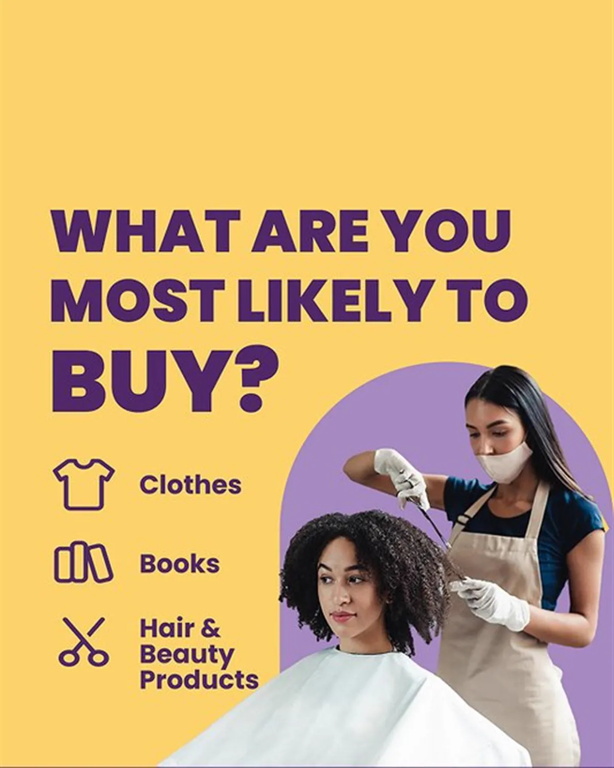 What are you most likely to buy? Clothes, books, hair and beauty products