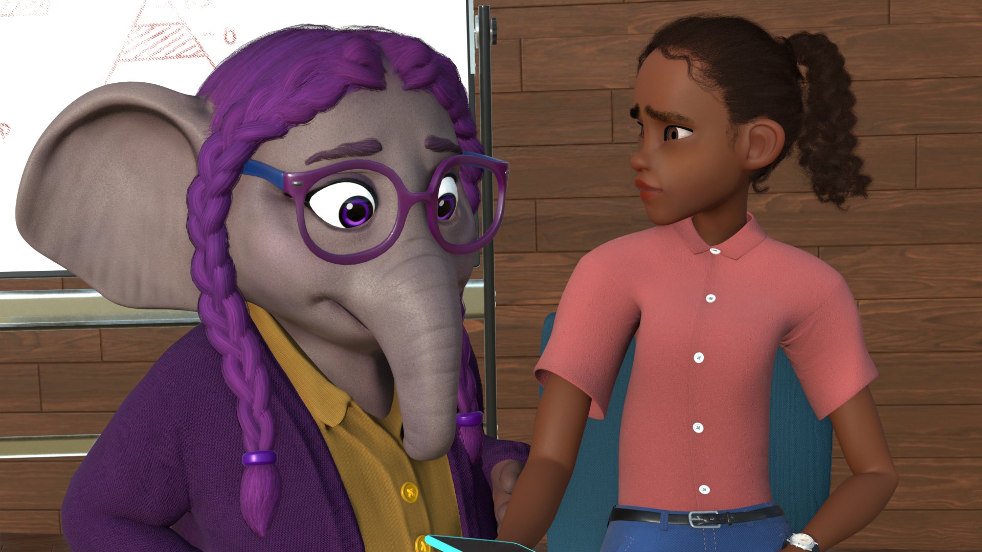 The same frame with textures but no lighting