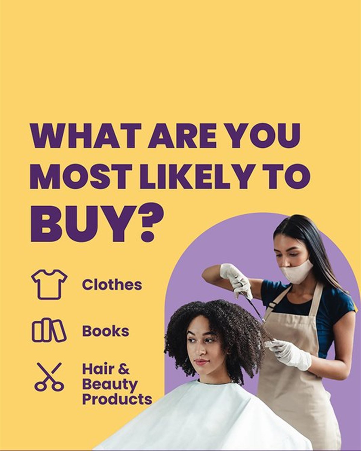What are you most likely to buy? Clothes, books, hair and beauty products