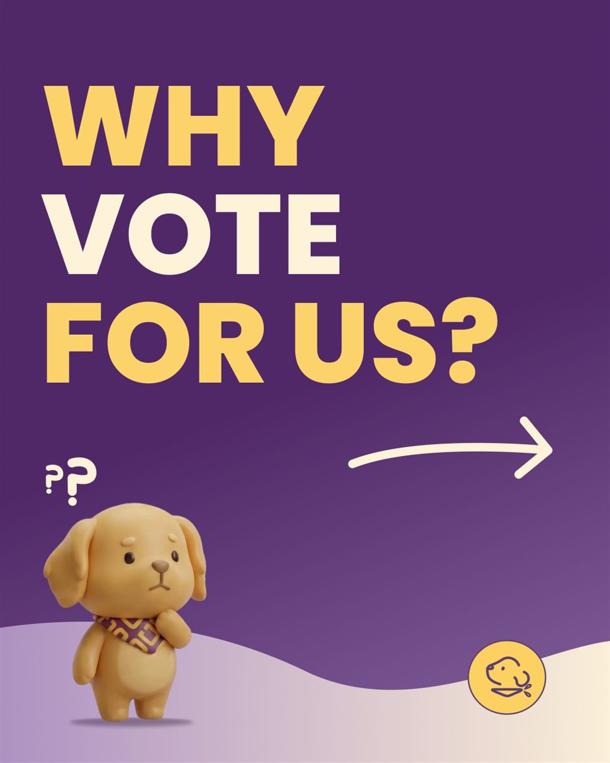 Why vote for us? Scout beside a ProveIt logo