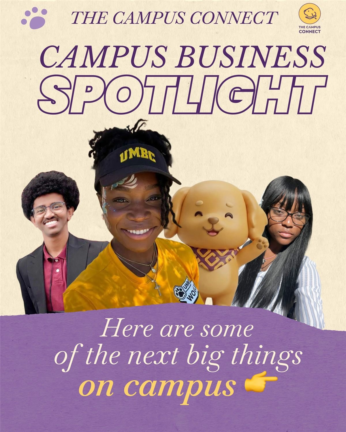 Campus Business Spotlight cover with three student founders and Scout
